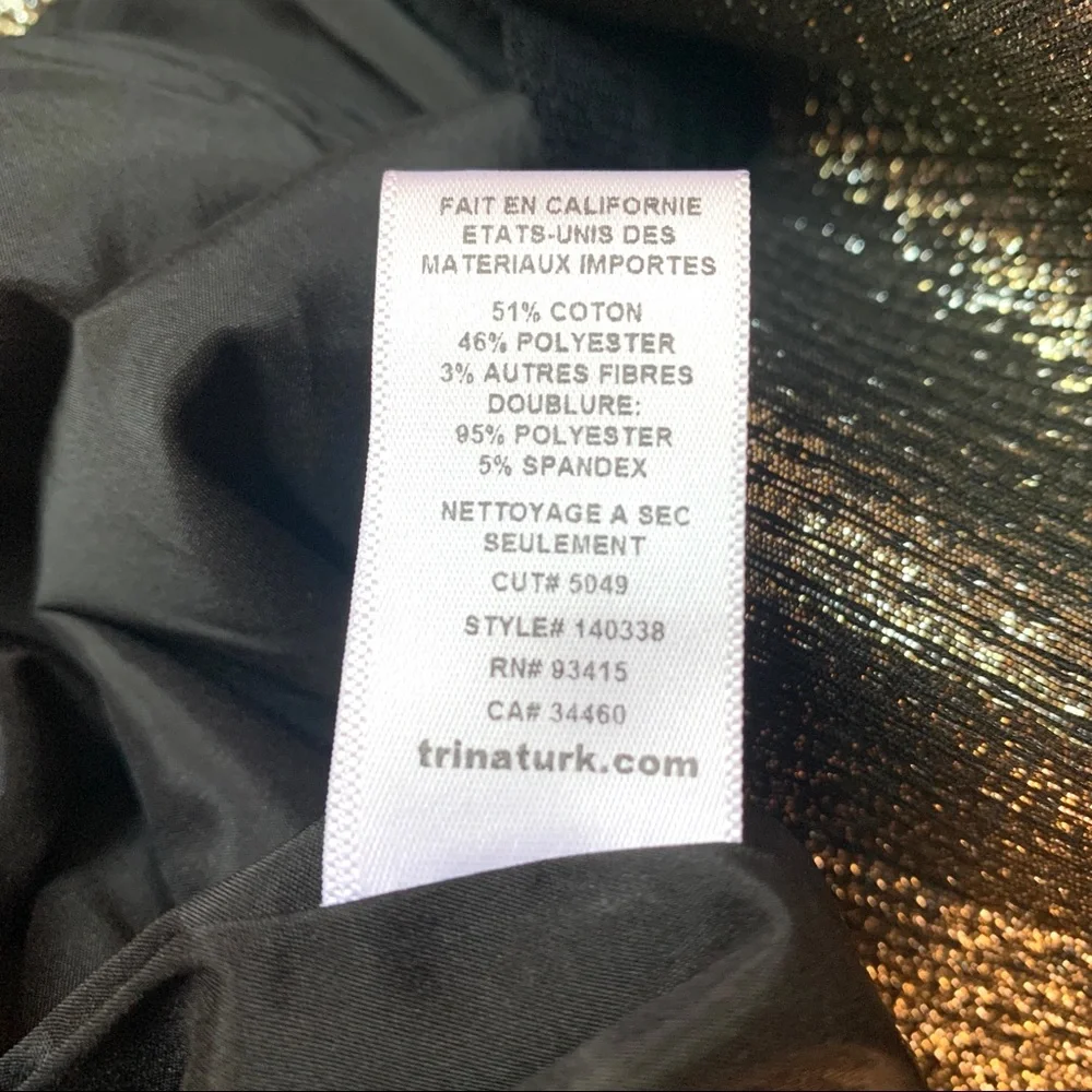 SOLD Trina Turk Volare Metallic Strapless Cocktail Dress w/ Sweetheart Neckline - Picture 15 of 16